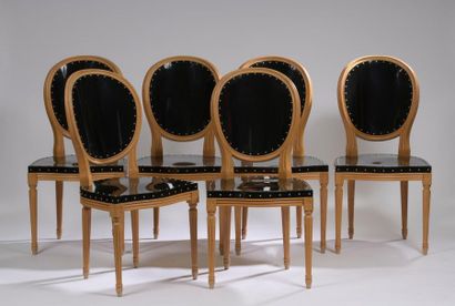 null PUCCI DE ROSSI (1947-2013) pour les éditions MADE.
Suite de six chaises modèle...