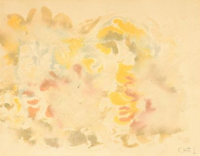 null Michel CADORET de L'EPINEGUEN (1912-1985).
Fleurs d’eau.
Aquarelle signée et...