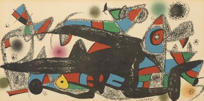 null Joan MIRó (1893-1983).
Deux planches, l'une pour Joan Miro Escultor, 1974, l'autre...