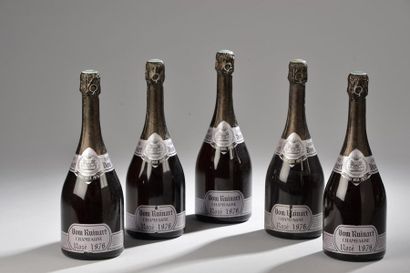 null 5 bouteilles CHAMPAGNE "Dom Ruinart", Ruinart 1976 (rosé, excellents niveaux,...