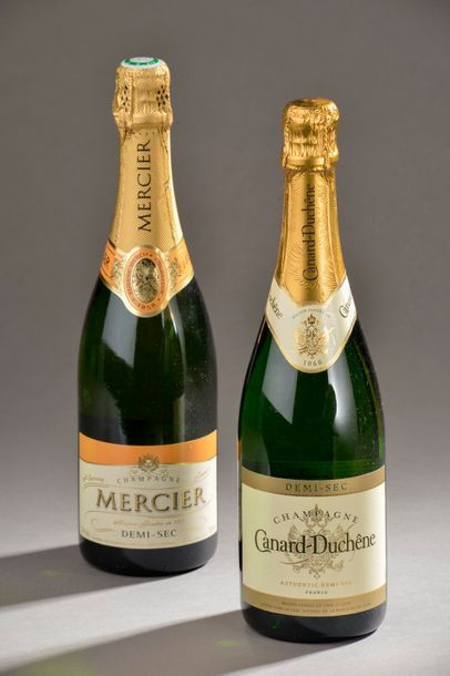 null 2 bouteilles CHAMPAGNE "demi-sec" (Mercier Canard-Duchêne) 