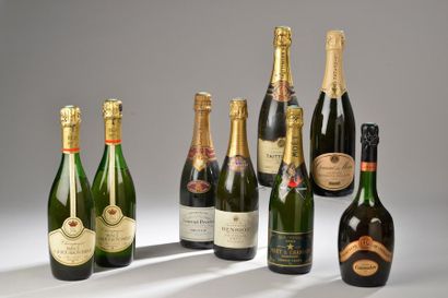 null 8 bouteilles CHAMPAGNE DIVERS (2 Abel Lepître 74 "Prince de Bourbon-Parme" MB,...