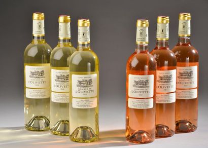 null 6 bouteilles BANDOL L'Olivette (3 blanc 2018, 3 rosé 2017) 