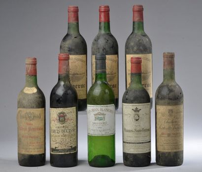 null 8 bouteilles VINS DIVERS (Bergerac, Graves, St-Emilion) 