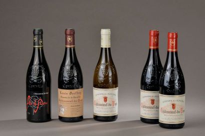 null 5 bouteilles CHÂTEAUNEUF-DU-PAPE Domaine de la Roncière (1 de 2011, 2 de 2012,...