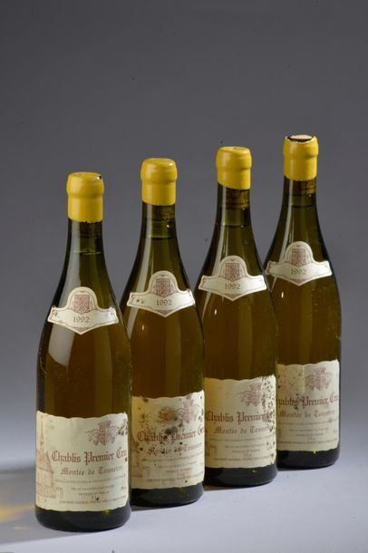 null 4 bouteilles CHABLIS "Montée de Tonnerre", Raveneau 1992 (ea, ett, 1 capsule...