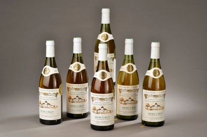 null 6 bouteilles MERCUREY Château Philippe-le-Hardi 1995 (traces de dépôt en suspension,...