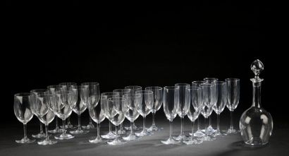 null BACCARAT. 
Ensemble de verres à pied en cristal uni, modèle "Perfection", comprenant...