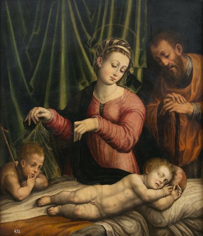 CÍRCULO DE LAVINIA FONTANA (Escuela española, SIGLO XVI) La Virgen del Silencio;... Gazette Drouot