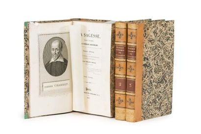 Pierre CHARRON De la sagesse... Paris, Rapilly, 1827. 3 volumes in-8, demi-veau chamois,...