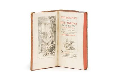 DUCLOS Considérations sur les moeurs de ce siècle. Paris, Prault, 1751. In-12, veau...