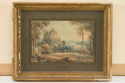 Claude THIENON (1772-1846) Vue du château de Pau
Aquarelle
12,5 x 19,5 cm
Signée...