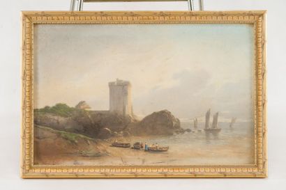 Jules COIGNET (1798-1860) Bord de mer
Pastel
29,5 x 45,5 cm
Signé en bas à droite
Quelques...
