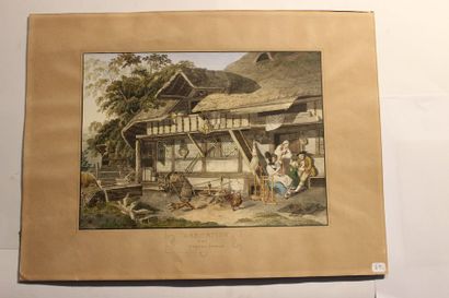 Sigmund FREUDENBERGER (Berne 1745-1801) Living in a Bernese country
Watercolour on...