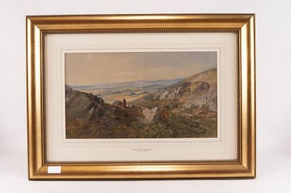 James FAHEY (Londres 1804-1885) Paysage: Bootle Fell Cumberland
Aquarelle gouachée
41,5...