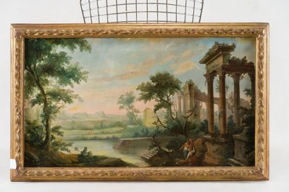 École ITALIENNE vers 1900 Couple dans un paysage
Sur sa toile d'origine
54 x 91 ...