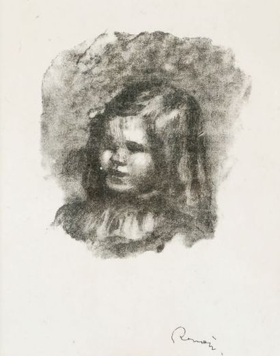 Auguste RENOIR (1841-1919) NON PRESENTE 
*Portrait de Claude Lithographie sur chine...