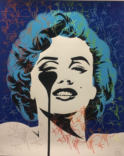 PURE EVIL (né en 1968, Grande-Bretagne) 
Marilyn (blue version), 2019
Sérigraphie...