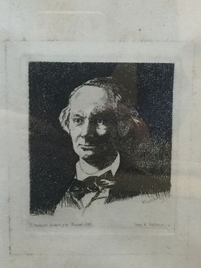 Edouard MANET (1832-1883) 
Portrait de Beaudelaire, 1865
Eau-forte originale, épreuve...