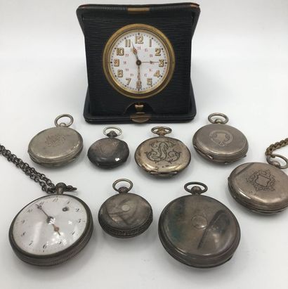 null Eight miscellaneous silver pocket watches (min. 800 thousandths), including...