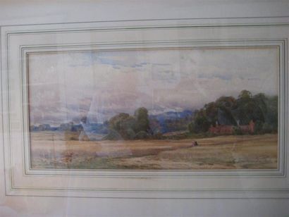 null E.Frances PARISH "paysage anglais"
Aquarelle signée en bas à droite 16x33