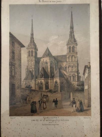 null Deux gravures "Cathédrale de Châlons".
Piqûres.
28 x 20 cm. 