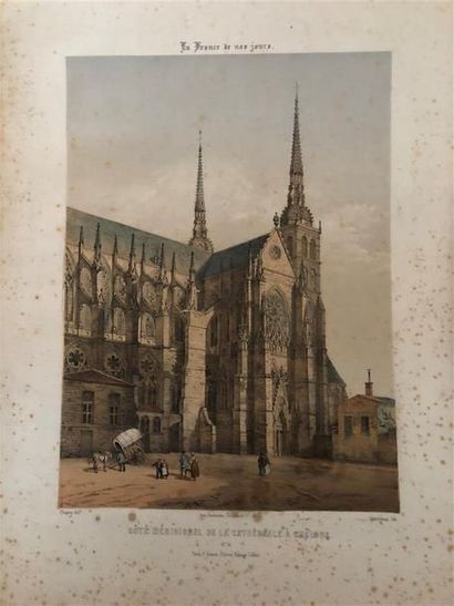 null Deux gravures "Cathédrale de Châlons".
Piqûres.
28 x 20 cm. 