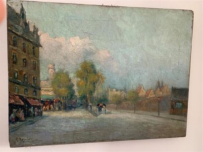 null Camille BERNIER (1823-1902)
Vue de Paris, boulevard du port royal
Huile sur...