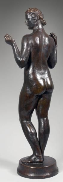 Robert WLERICK (1882-1944) La Rolande (femme nue debout) Bronze à patine brun nuancé...
