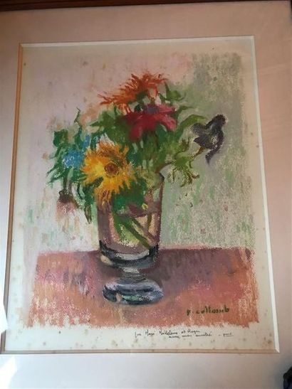 null Paul COLLOMB (1921-2010)
Vase de fleurs
Pastel
Signé en bas à droite et dédicacé
44.5...