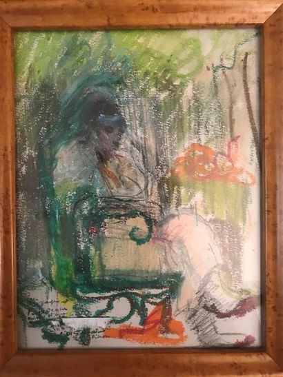 null MARGALL (Catalan school of the 20th century)
Woman sitting
Pastel signed lower...