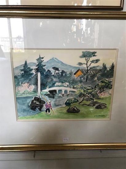 null Yves BRAYER (1907-1990)
Jardin japonais kogura 
Aquarelle
Signée en bas à droite...