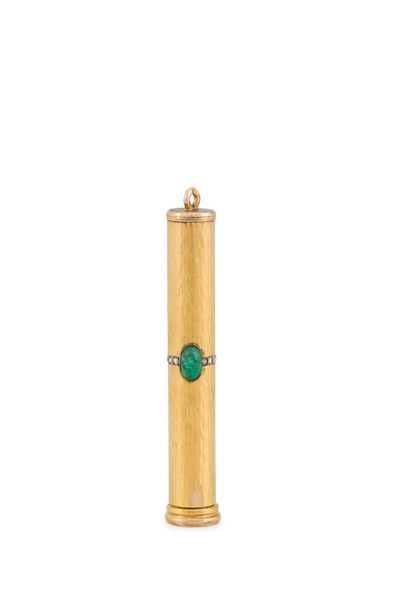 null MINE HOLDER in 14K (585) yellow gold alloy, adorned with rose-cut diamonds and...