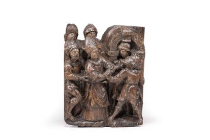 null Arrest of a bishop in walnut carved in high relief with polychrome remains.
Around...