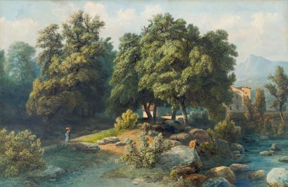 L. GIRARD (XIXe siècle) Landscape of Italy
Gouache.
53 x 82 cm