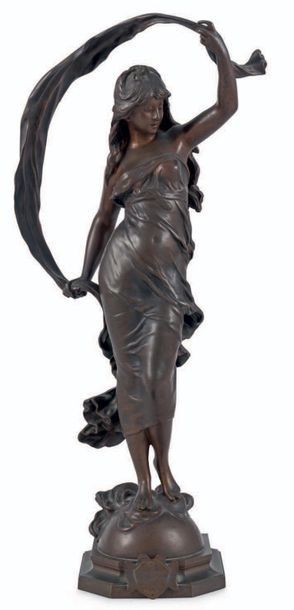 Auguste MOREAU (1834-1917) L'aurore, circa 1890
Bronze patina with Auguste Moreau...