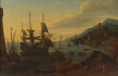 null Late 17th century
GENOISIAN school Ships on a beach in Liguria
Canvas
50,5 x...