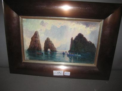 null Henry BROKMANN-KNUDSEN (1868-1933)
Les rochers de Capri
Huile sur toile, monogrammée...