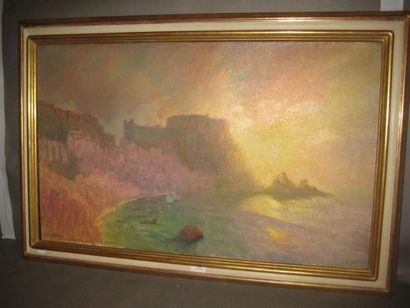 null Henry BROKMANN-KNUDSEN (1868-1933)
Ruines au coucher du soleil
Huile sur toile,...