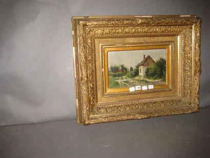 null J.C. MALEZIEUX
(Actif au XIXe siècle)
La petite maison dans la prairie
Panneau.
15,5...
