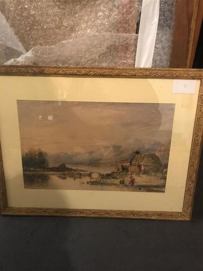 null Ecole du XIXème siècle
Paysage de montagne animé
Aquarelle
30 x 46 cm