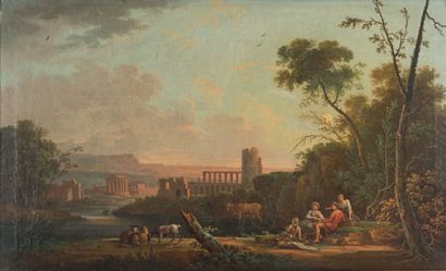 Jean-Baptiste CLAUDOT (Badonviller, 1733 - Nancy, 1805) Paysage aux bergers
Sur sa...