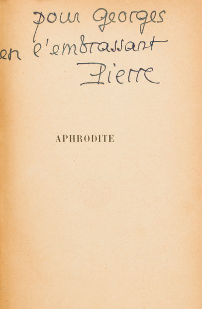 Pierre LOUYS. Aphrodite. Moeurs antiques. Paris, Mercure de France, 1896. In-12,...