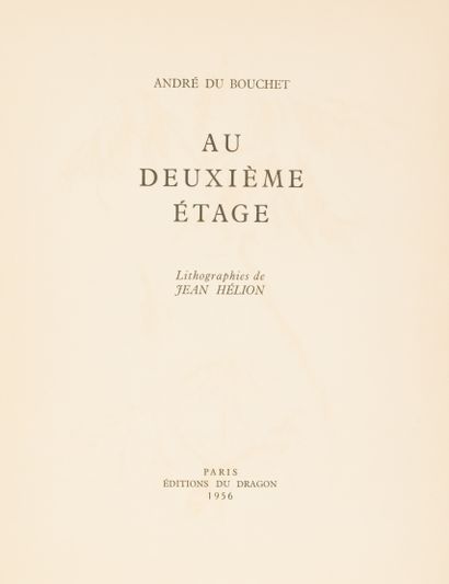 André DU BOUCHET. On the second floor. Paris, Editions du Dragon, 1956. In-4 en feuilles.
Monod,...