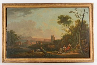 Jean-Baptiste CLAUDOT (Badonviller, 1733 - Nancy, 1805) Paysage aux bergers
Sur sa...