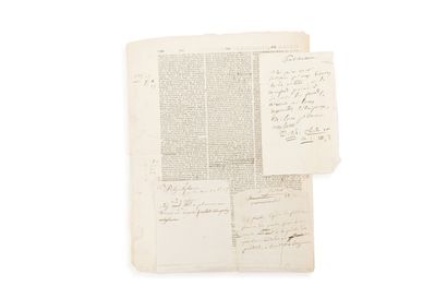 null 
LITTRÉ (Émile) (1801-1881)
Printed piece with autograph annotations and autograph...