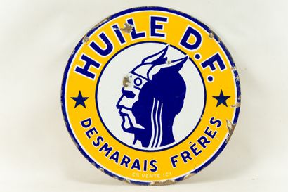 null DESMARAIS FRERES huile D.F. (Automobile).

Sans mention d'émaillerie, vers 1935.

Plaque...