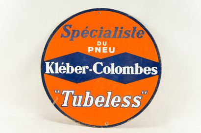 null KLÉBER COLOMBES Spécialiste du pneu " Tubeless ".

Émail Art France, vers 1950.

Plaque...