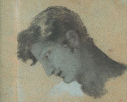 Pierre-Paul Prud'hon (Cluny, 1758 - Paris, 1823) Study of a man's head for the "Dream...