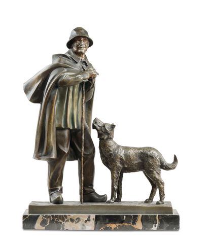 I. GALLO Shepherd and his dog
Patinated bronze bearing: "I. Gallo" on the top of...